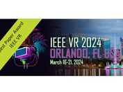 Logo der IEEE VR 2024 mit einem grünen Banner, auf welchem "Best Paper Award" steht.