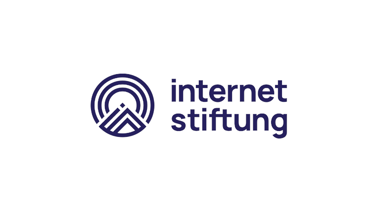 A blue circle with several stacked triangles inside and the Internet Foundation lettering next to it
