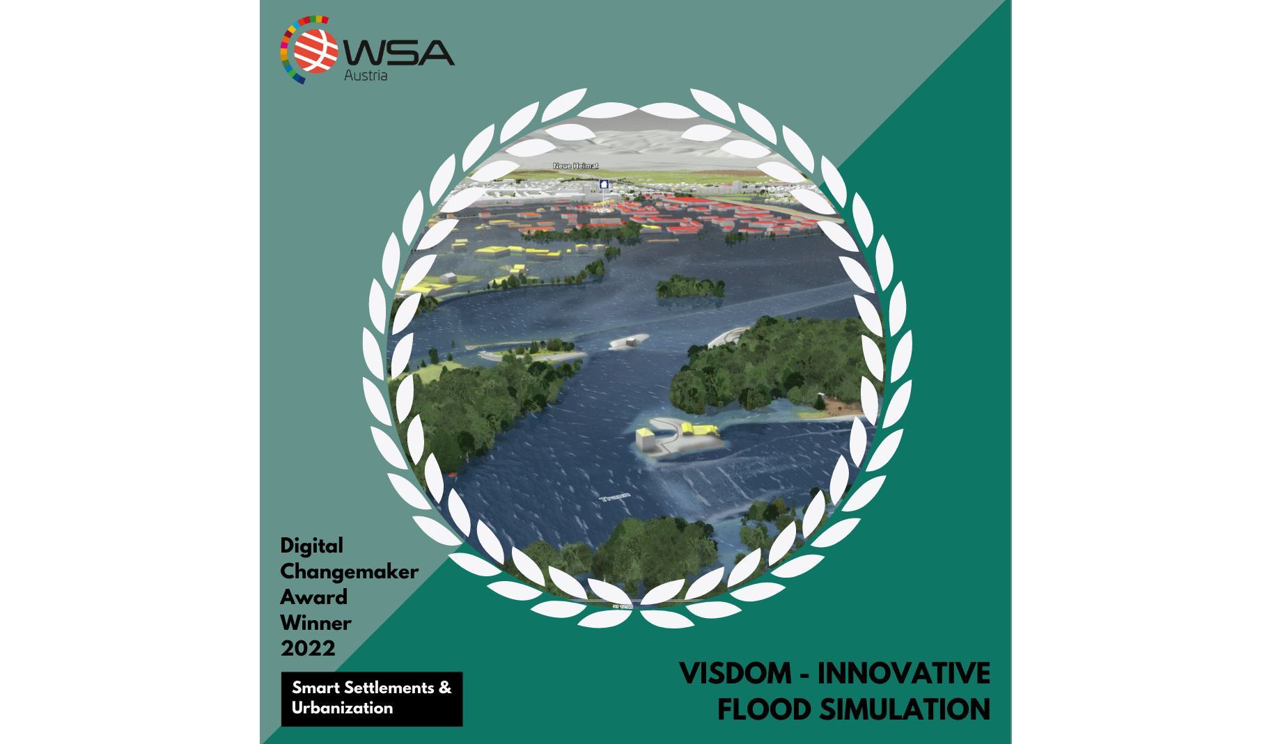 Logo of the WSA Austria Award with a picture of the viscloud software in the middle