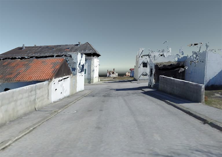 Bild einer Simulation eines urbanen Gebiets bei guten Sichteverhältnissen