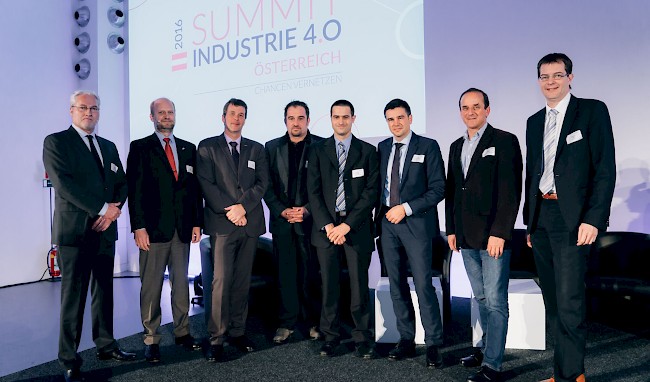Harald Piringer (4th from right) at Summit Industrie 4.0 Austria