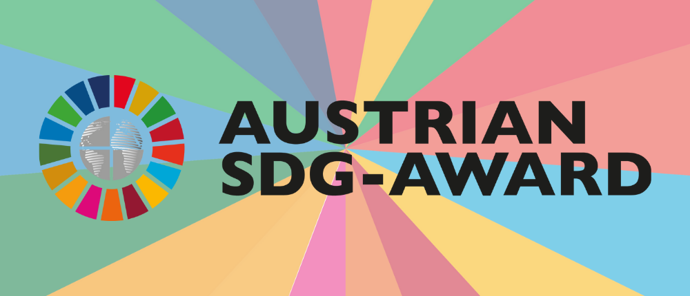 Colorful logo featuring the letering Austrian SDG-Award