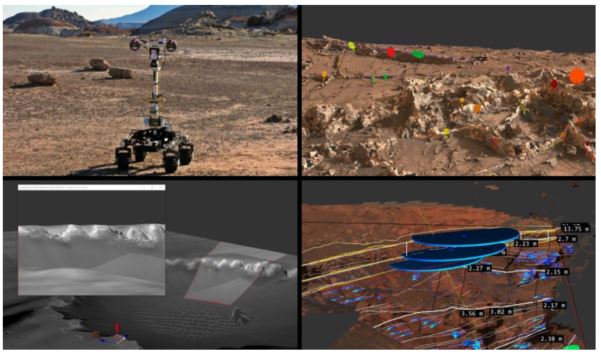 Vier Anwendungsbeispiele für 3D Visualisierung für planetare Oberflächenforschung