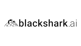 Logo von Blackshark.ai ist ein schwarzer Schriftzug des Firmennamens