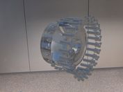 Mithilfe von Augmented Reality wird eine 3D-Wasserkraftturbine in einen Büroraum hinein projiziert.