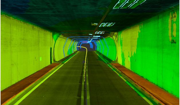 3D-Visualisierung eines Tunnels.