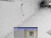 The image shows how to highlight special details such as switch boxes or places in the tunnel that need to be repaired in the point cloud