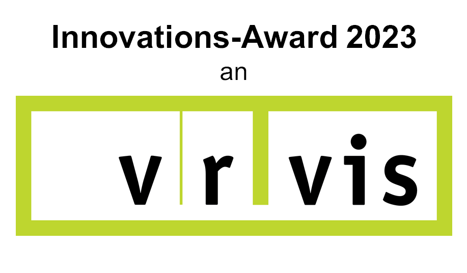 Lettering Innovation Award 2023 and VRVis logo