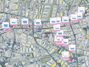 Ein Stadtplan von Hamburg in der Visdom-Software mit Grafiken zum Wasserpegel.