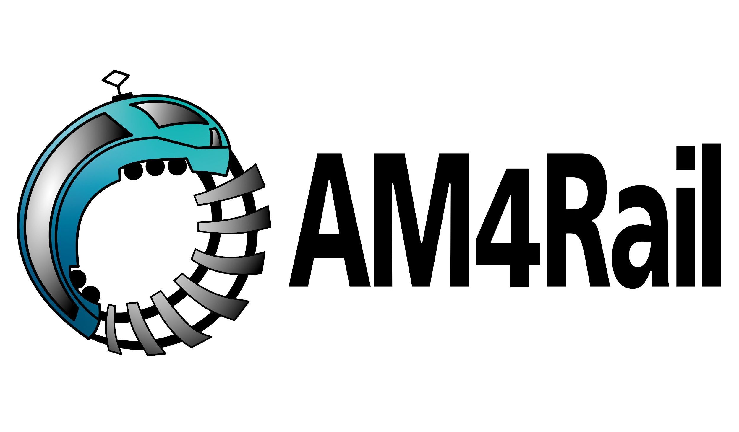 The AM4Rail logo includes a train turning in a circle on railroad tracks - like a snake biting its tail.
