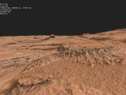 Visualisierung in PRo3D für das Projekt Mars-DL mit positioniertem Strahlenkegels 