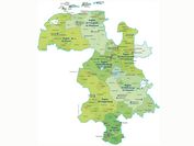 Map with the individual regions of the Oldenburg East Frisian Water Association 