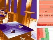 Visualisierung eines Büroraumes in der 3D-Simulationsansicht.