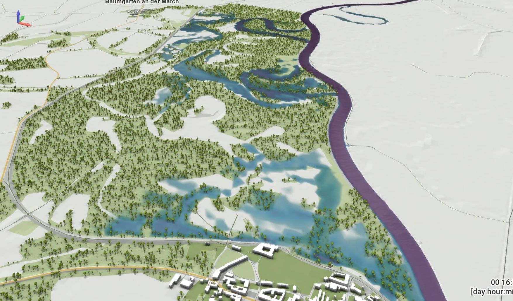 Visualization of the March flood from 2009.